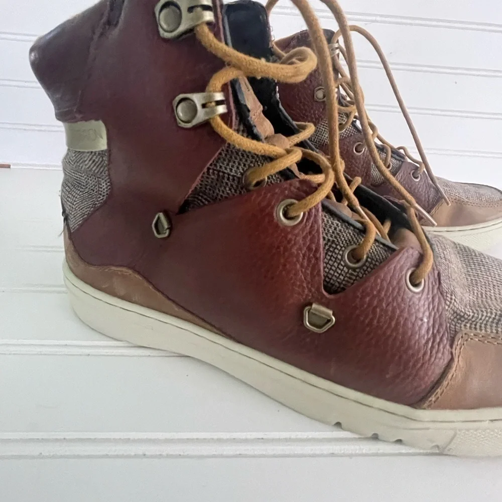 Creative Reaction Spero Mens Size 10.5 Brown Tweed Leather Sneaker Shoe